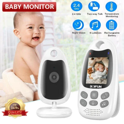 BOIFUN Babyphone mit Kamera Tragbares LCD Nachtsicht-Babymonitor Temperatursensor VOX