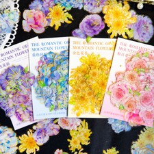 Flowers Blooms Bronzing PET Stickers Journals Diary Card DIY Scrapbooking Crafts