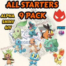 All 9 Starters Bundle 6IV ALPHA Shiny Kalos K...