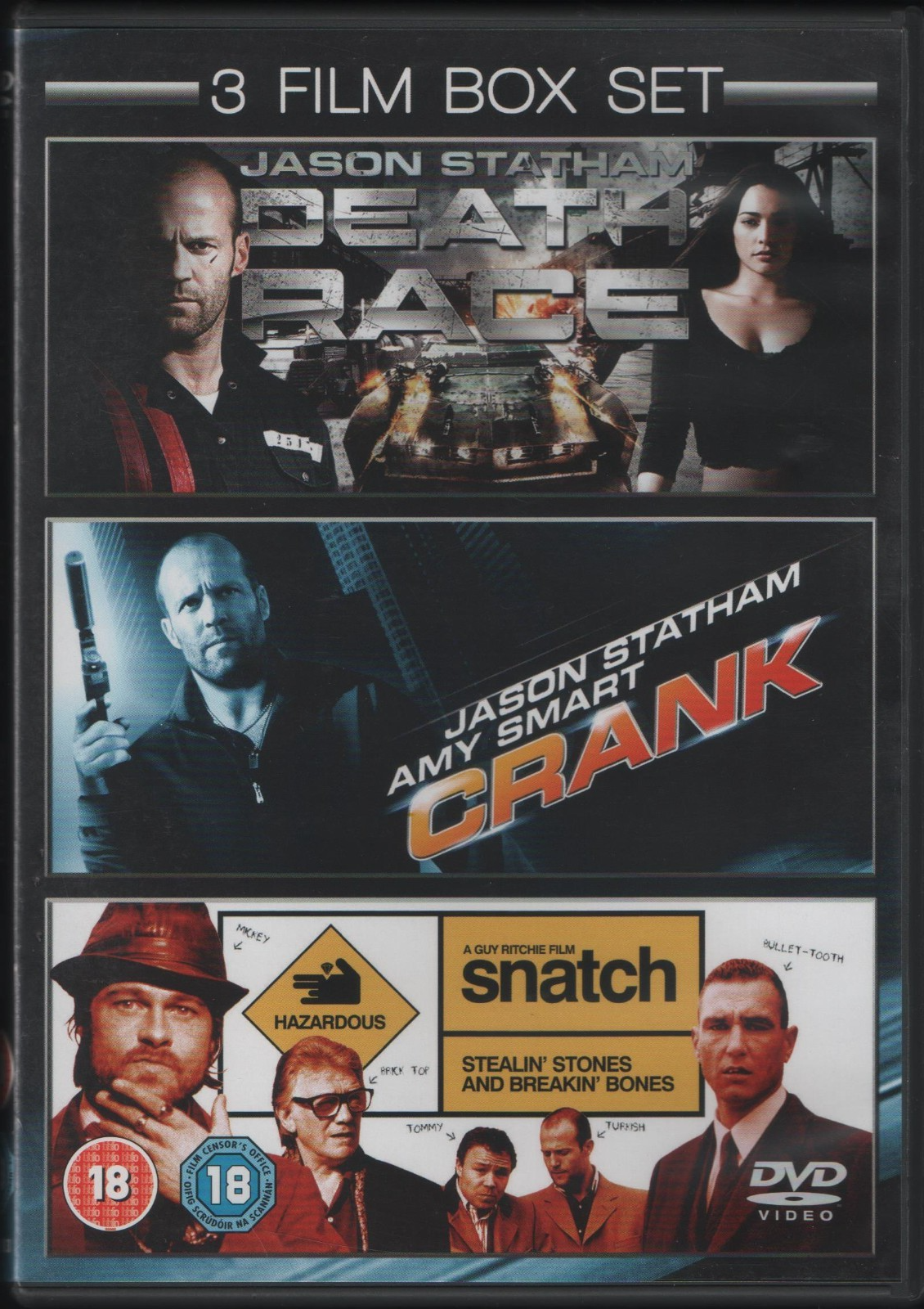 Death Race/ Crank/ Snatch (DVD 2010) Jason Statham Action/Thriller/Crime/Comedy