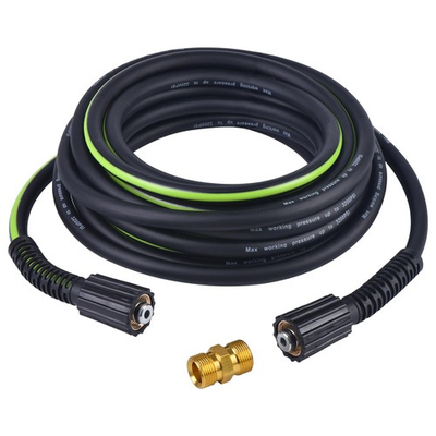#ad 25FT 1 4in Pressure Washer Hose 3200PSI M2214mm KinkResist for Electric Gas $29.60