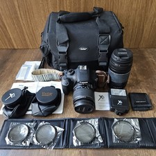 Canon EOS Rebel T6 DSLR Bundle 4 Lenses 18-55mm 75-300mm Battery Bag Filters
