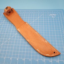 Fixed Blade Knife Sheath Brown Leather Belt Pouch Case Marine Style 13"x 7.25"