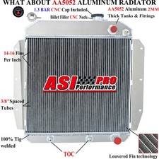 4row Aluminum Radiator Fit 1955-1959 Chevy Pickup Truck Ls Engine Swap