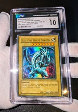 YUGIOH Blue-Eyes White Dragon LOB-001 Ultra Rare Wavy 1st Edition CGC/PSA 10 ENG