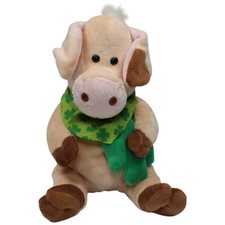 Sunkid Glücks-Schwein mit Klee-Blatt und Halstuch Kuscheltier 23cm Gebraucht