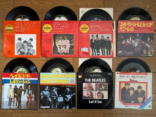 THE BEATLES (& Solo) Lot of 32 Japan EP + 7" Single Collection