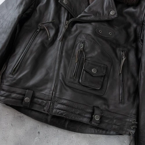 Liugoo Leathers Double Riders Jacket Brown XL Leather Removable Liner image 23