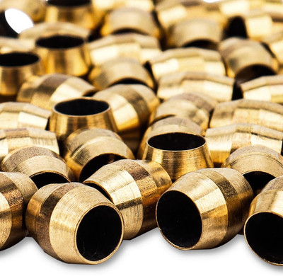 1/8-Inch Brass Compression Sleeves Ferrels,Brass Compression Fitting(Pack of 50)