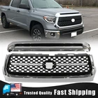 Chrome Front Upper Grille & Hood Bulge Molding Trim For Toyota Tundra 2014-2021