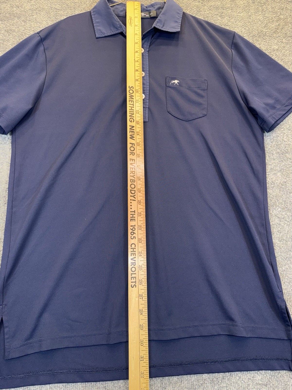 RLX Ralph Lauren Men’s Large Navy Performance Polo Shirt Pocket thumbnail 8