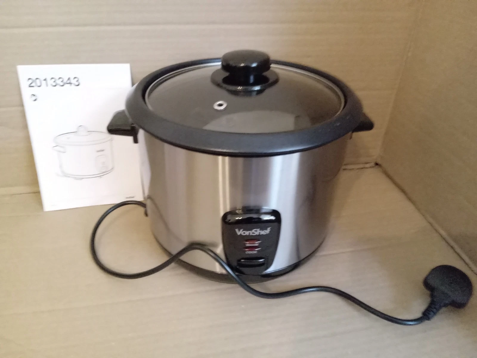 VonShef Rice Cooker/Steamer with Non-Stick Cooking Pot, Steam Vent Lid & Simple
Opens in a new windo