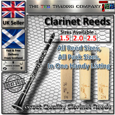Clarinet Reeds - B Flat - Size 1.5 - 2.0 - 2.5 -  Reed - Single, 3 Pack, 10 Pack