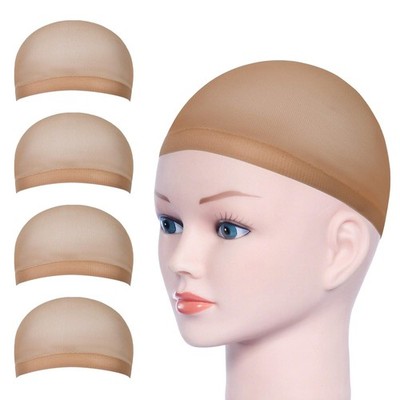 Wig Cap Haarnetz 4er-Set   Hautfarbene, atmungsaktive Nylon-Kappen, dehnbar