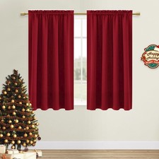 DWCN Christmas Red Blackout Curtains for Bedroom 38"W x 54"L Pack of 2 ,