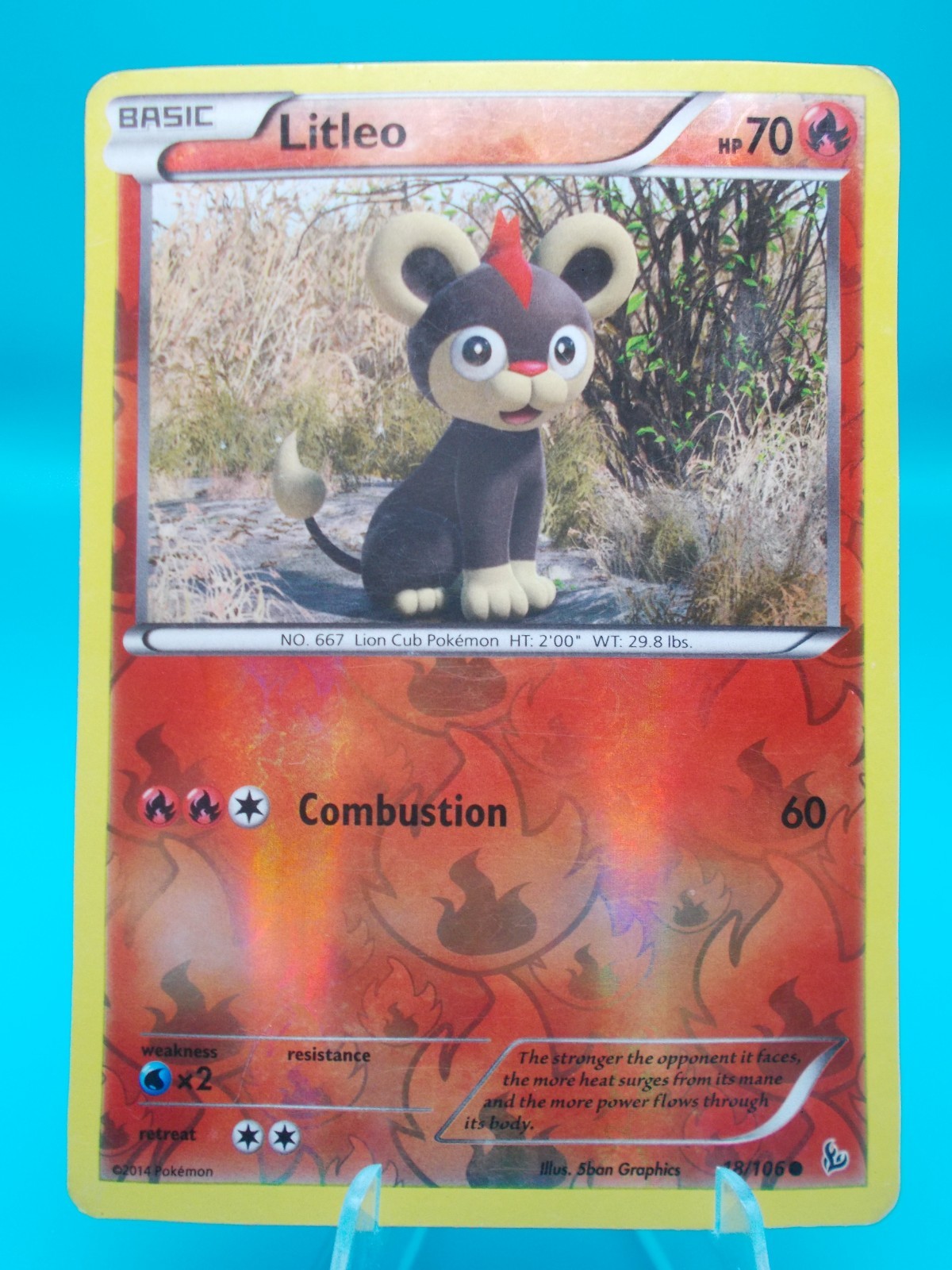 Litleo 18/106 Flashfire Pokémon TCG Reverse Holo Lightly Played