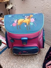 Schultasche mit Pferden Motiven Federmpäpchen Kinderrucksack