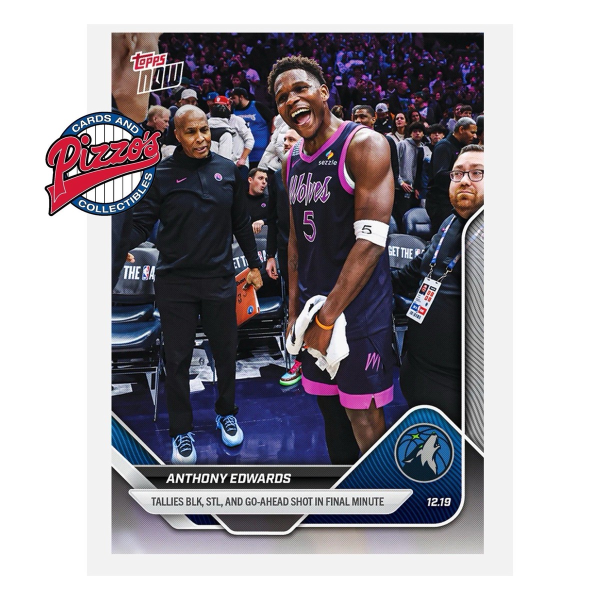 Anthony Edwards Timberwolves 2025-26 NBA Topps NOW Card 94 In Hand 