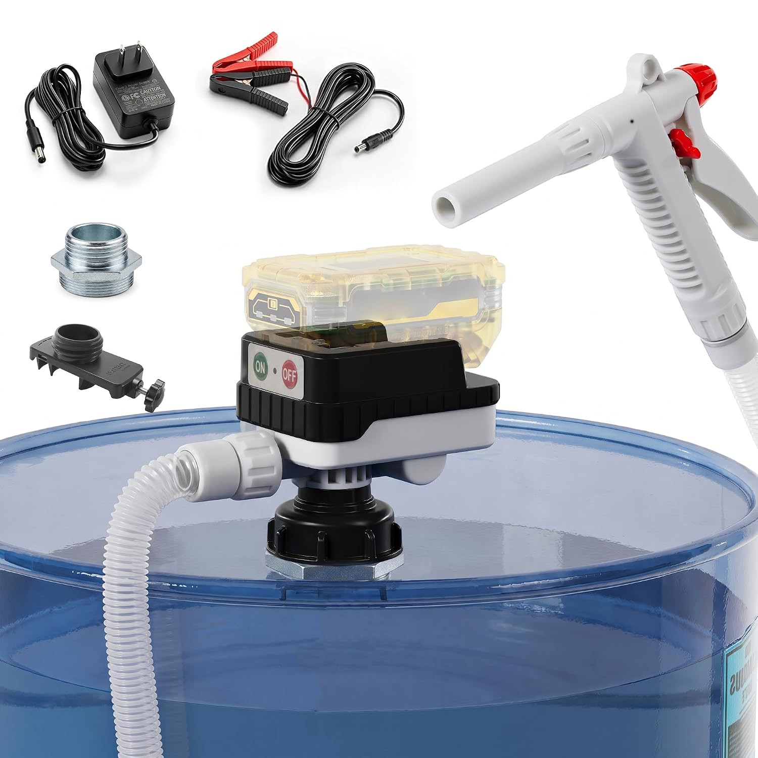 Electric Drum Barrel Pump 5Gpm，Fit 55 Gallon Drum（Battery Not Included）