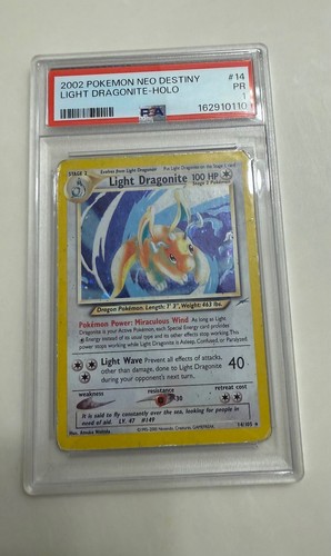Pokemon TCG 2002 Neo Destiny Light Dragonite 14/105 Holo 1st Edition PSA 1