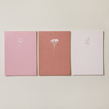 NOTA Set of 3 Large Deckled Edge Notebooks, Petals