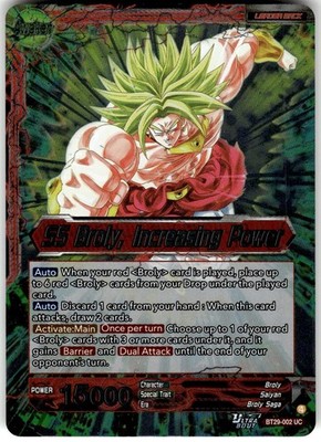 Broly // SS Broly, Increasing Power BT29-002 Foil Dragon Ball Super NM Fast Ship