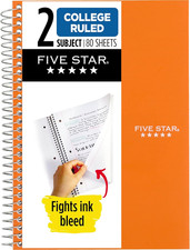 Spiral Notebook, 2 Subject, College Ruled Paper, 6" X 9-1/2", 80 Sheets, Fights