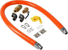 Huoyanshe-48" Mobile Gas Hose Safety Connector Kit with 2 Elbows, Quick Disconne