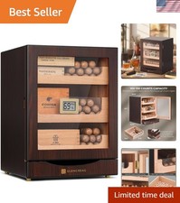 MET-1031 Armadio Humidor per Sigari per 150 Sigari - Fodera in Cedro Spagnolo, Digitale...