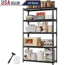 Heavy Duty 5-Tier Garage Shelving Unit Adjustable Storage Rack Anti-Tip New