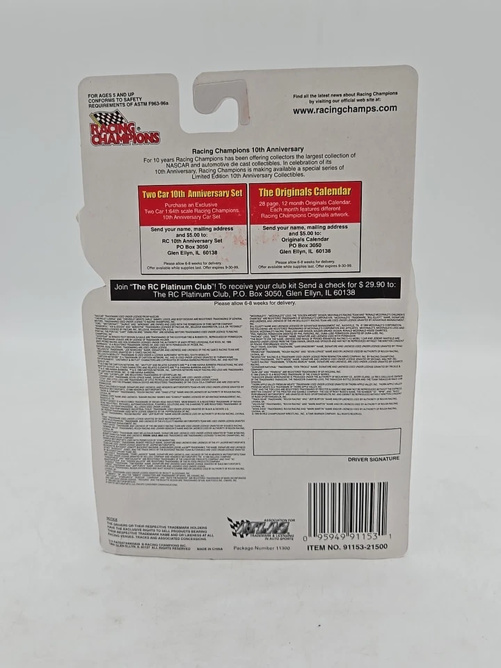 1999 Racing Champions The Originals #15 Ken Schrader 1:64 Issue 16 NEW - Image 4 of 4