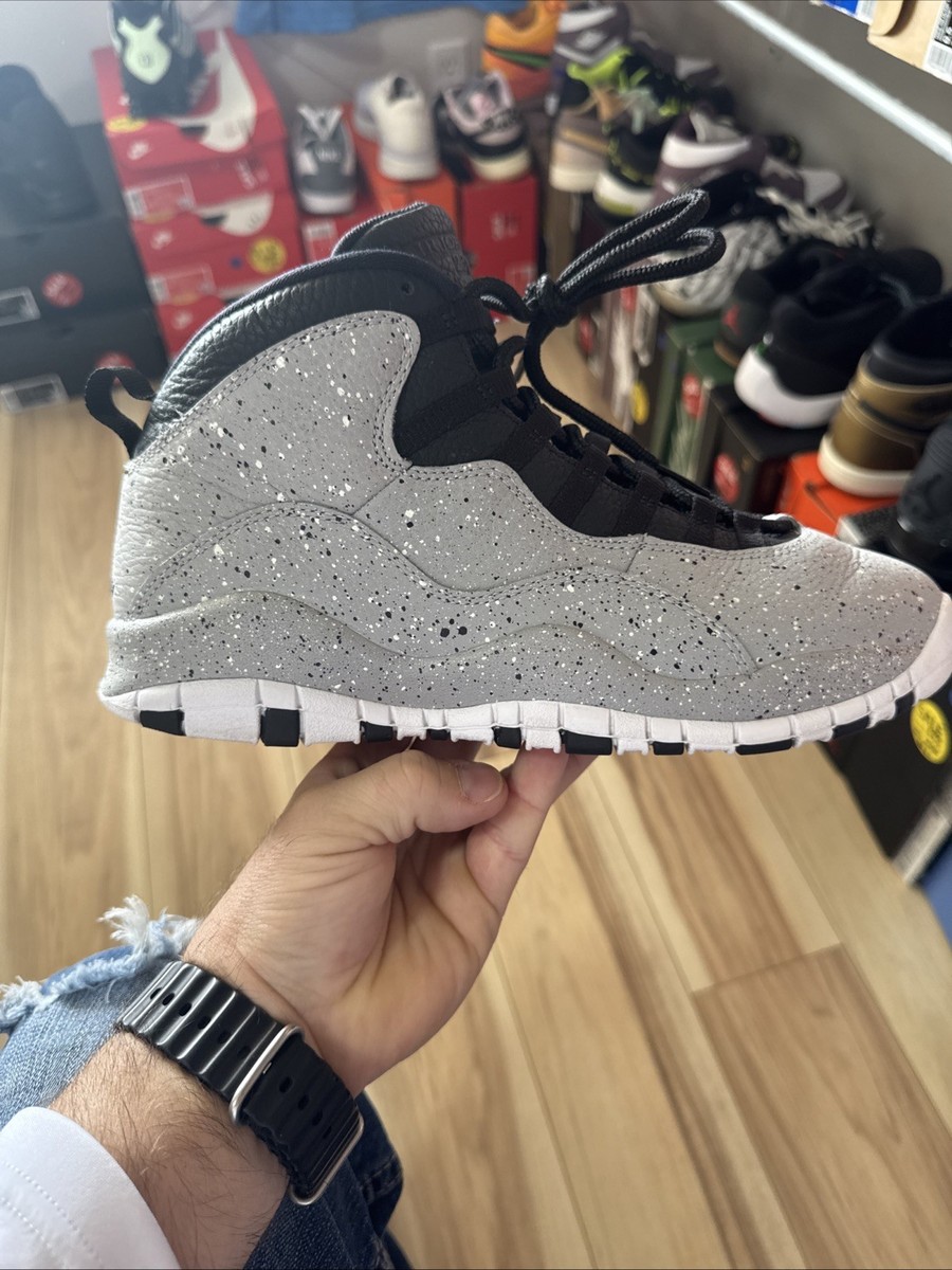 Air Jordan 10 Retro Cement Grey Smoke/Black 310805-062 Men's Size