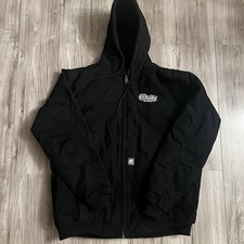 BERNE Canvas Full Zip Hooded Heavy Insulated Work Jacket, Mens 2XL Tall, Black