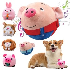 Automatic Bouncing Plush Dog Toy Talking Squeaky Interactive Moving Pet Toy