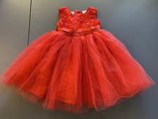 Blueberi Boulevard Baby Girls Red Tutu Floral Tulle Dress Size 18mo