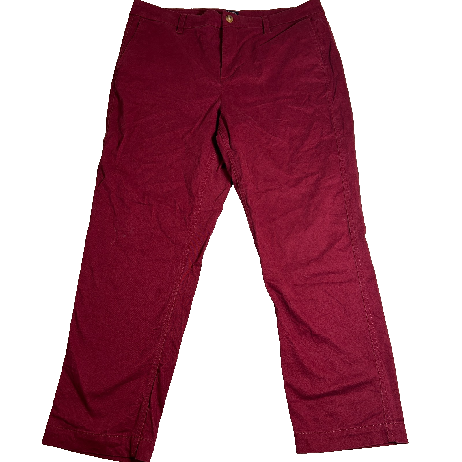 J Crew High Rise Girlfriend Chino Womens 14 Burgundy Straight Leg Elevated Basic