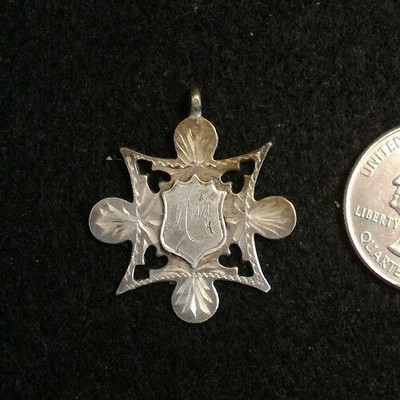 Silver Fob Vintage Edwardian Era 1913 Chester Inscribed Sterling 3.5 g