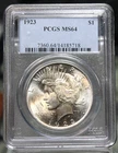 1923 Peace Dollar - PCGS Graded MS64, White !!