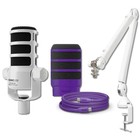 Rode PodMic USB Dynamic Broadcast Microphone (White) & Rode PSA1+ Purple Bundle