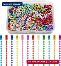 100 Pcs 2.4 mm 4.7inch Ball Chain for Keychains Dog Tags Jewelry DIY Colorful