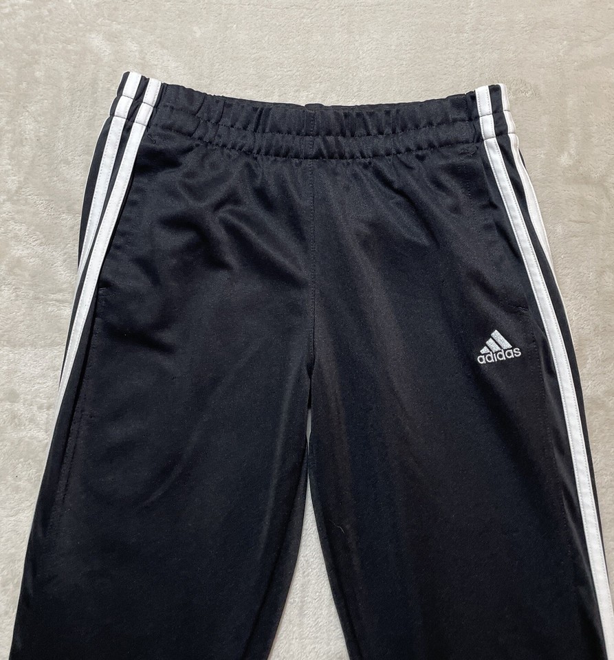 Adidas Track Pants Women's Small Black Three Stripes Pockets Zip Cuff
