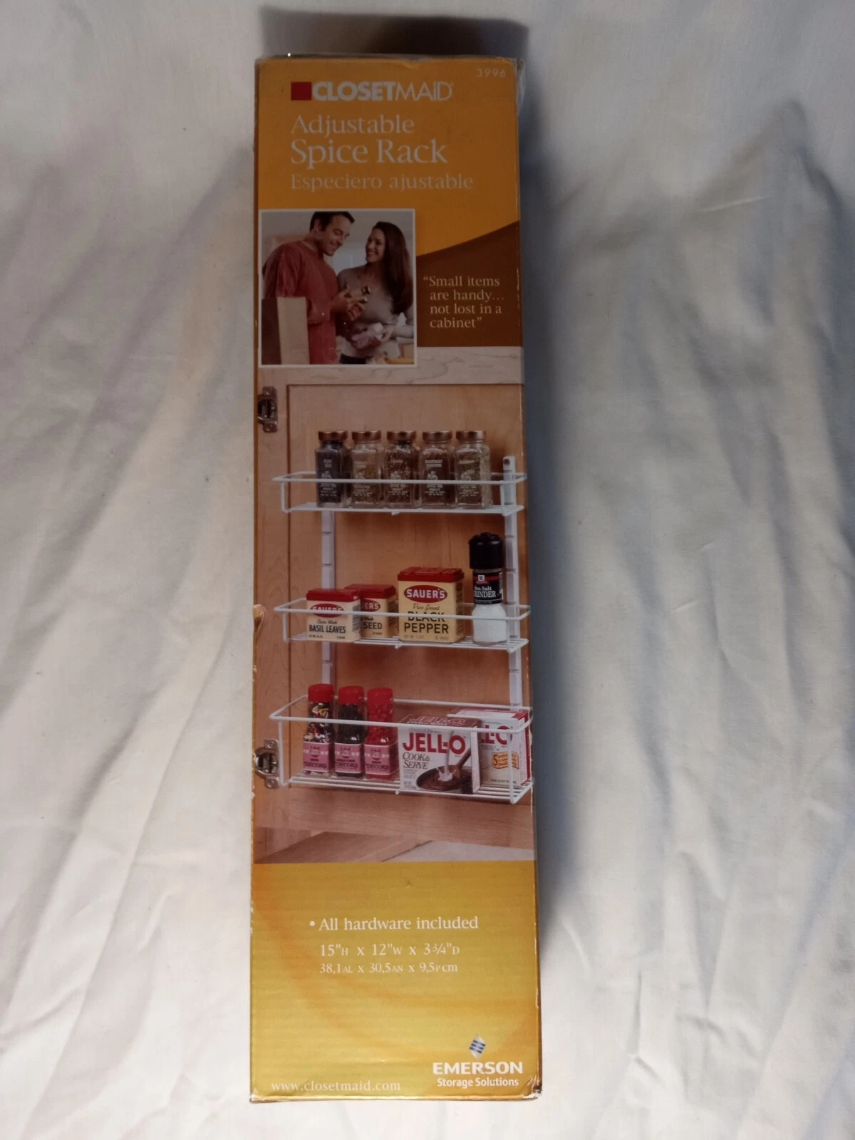 ClosetMaid Adjustable 3 Shelf Spice Rack Organizer for Cabinet/Wall Mount, White