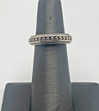 SS Womens 925 sterling silver bead band Ring Sz-5 572