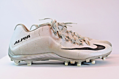 Men Nike Alpha Pro 2 TD Low Football Cleats White- Black 719930-101 Size 15