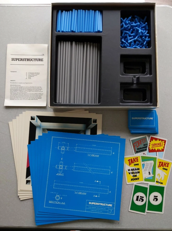 SUPERSTRUCTURE Construction Board Game Coolsville 1986 3D Building Complete - Image 2 of 4