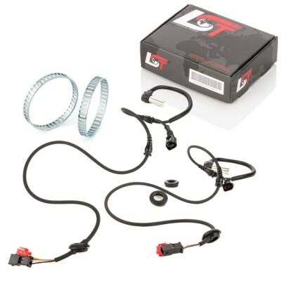 2x ABS-Sensor und ABS-Ring Set Vorderachse 45 Zähne für Audi A6 C5 bis 12.1998