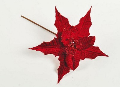 Segnaposto Stella Di Natale.Fiore Fiori Stella Di Natale Rossa Natalizia Glitter Ramo Decoro Segnaposto Ebay