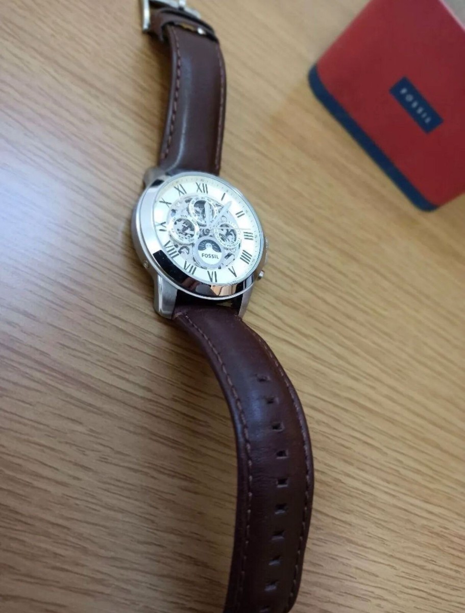Fossil Grant ME3027 45mm Silver Stainless Steel Case with Brown 
