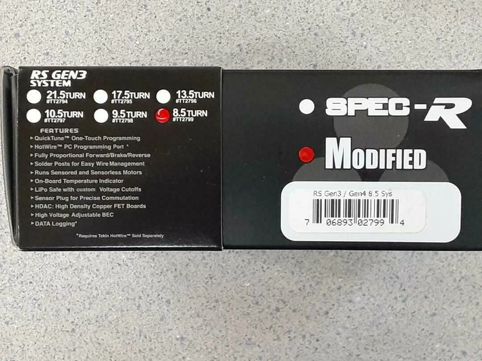 Tekin RS Gen3 Sensored Brushless ESC/Gen4 Motor Combo 8.5T TEKTT2799 New!! - Image 3 of 4