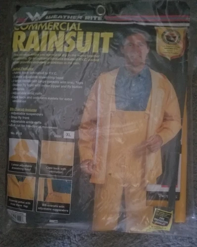 Rainsuit - Weather-Rite Commercial Rainsuit / Yellow / New in Package / Size XL - product listing photo